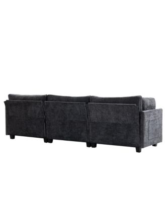Streamdale 111.42x32.28" 3-Seater Chenille Sofa - Comfy, Cloud-Soft, with Side Pocket