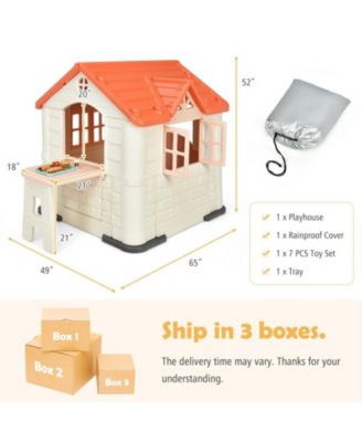 Kid s Playhouse Pretend Toy House For Boys and Girls 7 Pieces Toy Set