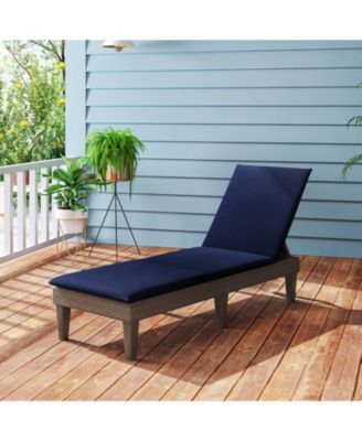 Patio Lounge Outdoor Recliner Chair with Cushion 3-Position Adjustable Backrest