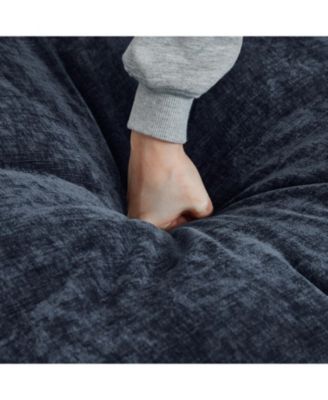 BLUE Chenille fabric with double lounge chair combination sofa