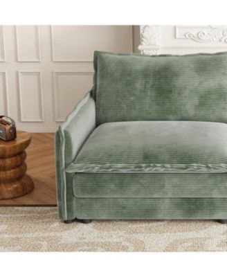 Streamdale Corduroy Loveseat Sofa with Ottoman & 2 Cushions