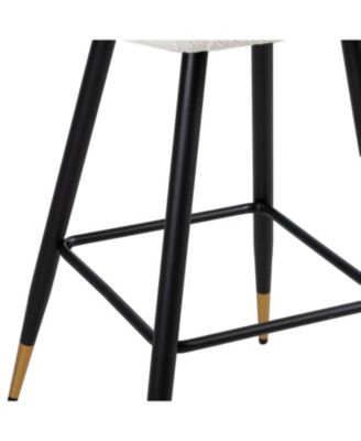 Modern 30" Barstool with White Seats and Black & Gold Accents