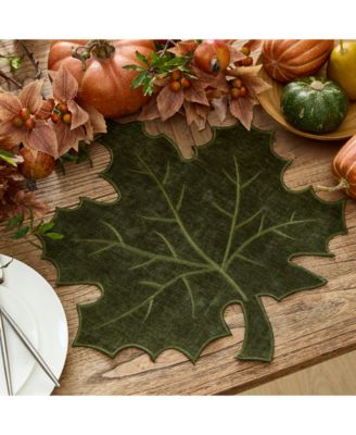 Elrene - Textured Fabric Leaf Placemat