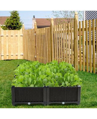 Set of 4 Elevated Flower Vegetable Grow Planter Box