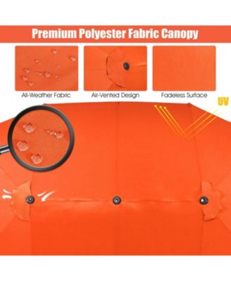 15 Feet Patio Double-Sided Umbrella with Hand-Crank System