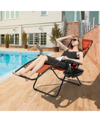 Outdoor Folding Zero Gravity Reclining Lounge Chair