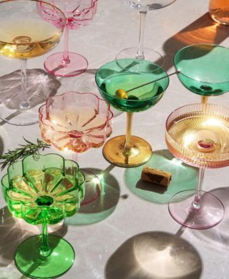 Flower Coupe Cocktail Glasses, Set of 2