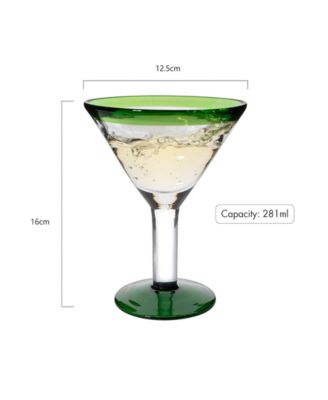 Handblown Martini and Margarita Glasses, Set of 4