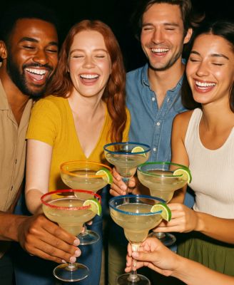 Classic Handblown Margarita Glasses, Set of 4