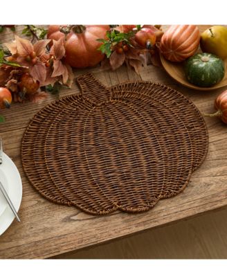 Elrene - Wicker Pumpkin-Shaped Woven Placemat