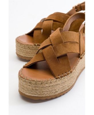 Lontano Suede Leather Platform Sandal (Women)