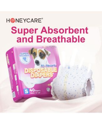 All-Absorb Disposable Female Dog Diapers, Super Absorbent, Breathable, Wetness Indicator, Small, 12-20 inches, 80ct