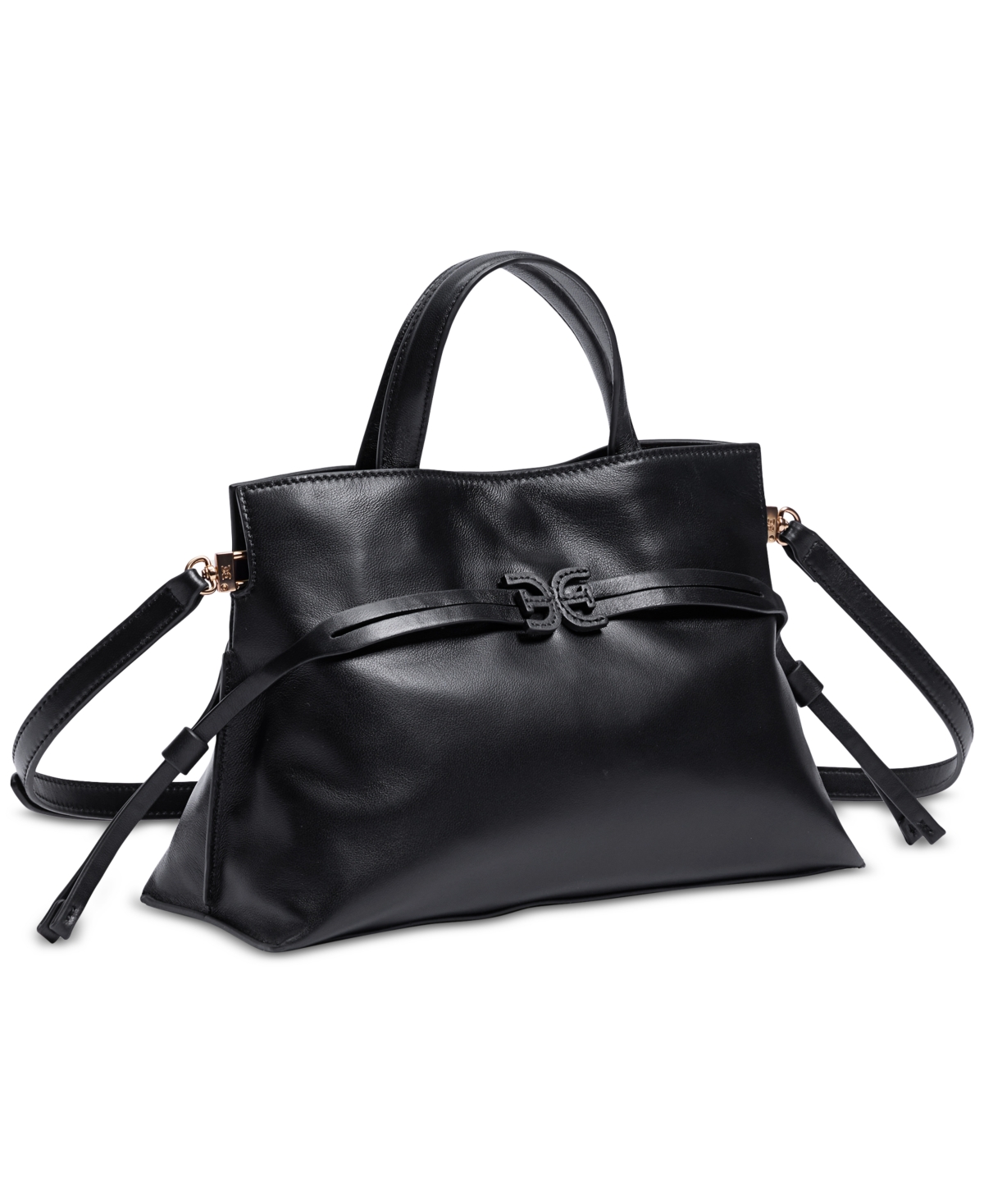 Sam Edelman Poppy Small Leather Drawstring Crossbody In Black