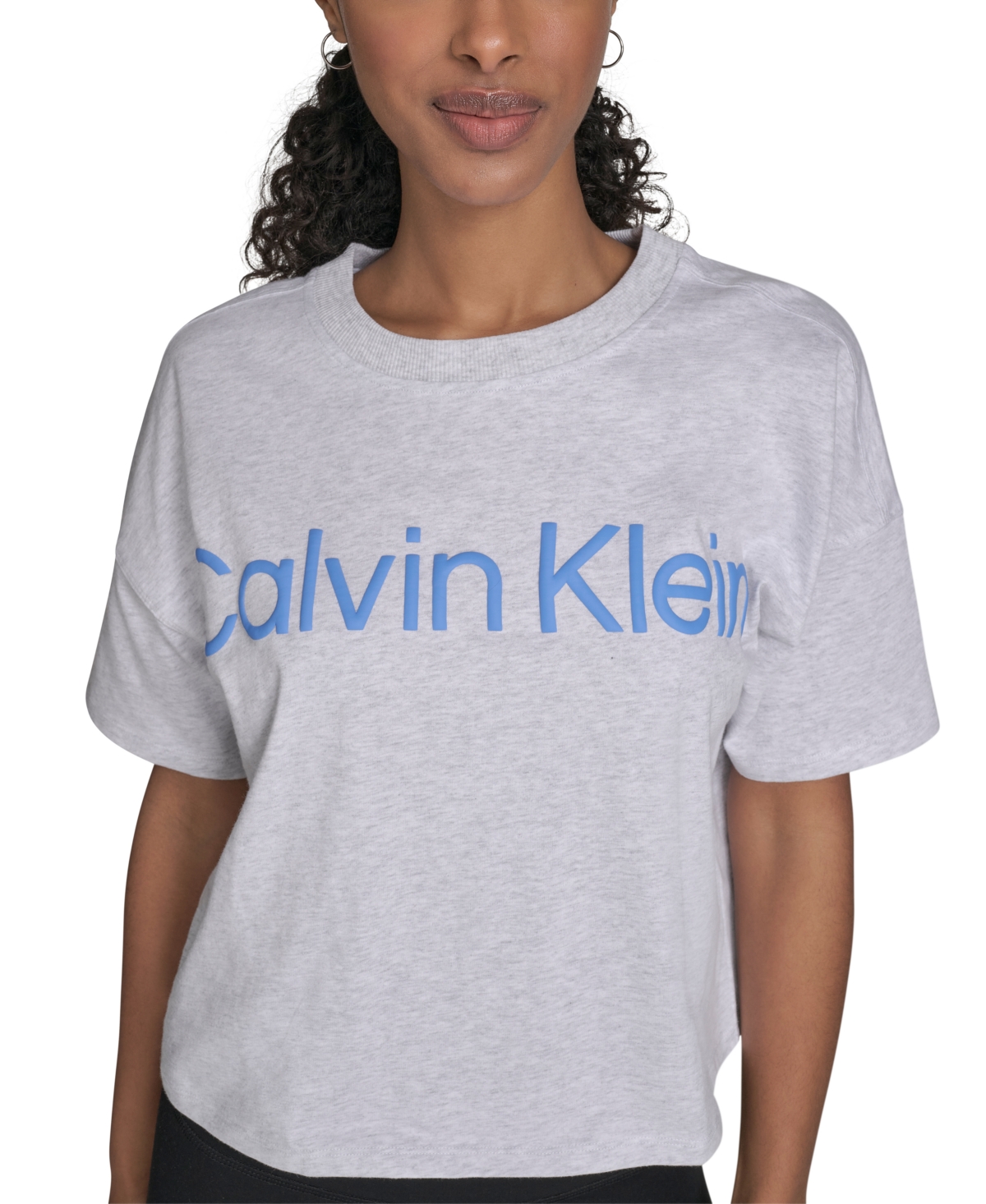 Calvin Klein Performance Women's Cotton Raised Logo Cropped T-Shirt