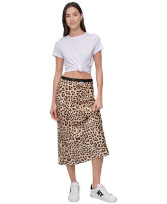 DKNY Jeans - Women's Logo-Waistband Midi Slip Skirt