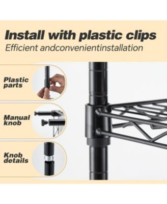 Wire Shelving Metal Storage Rack Adjustable Shelves, Standing Storage Shelf Units for Laundry Bathroom Kitchen Pantry Closet(White, 42L x 18W x 71H
