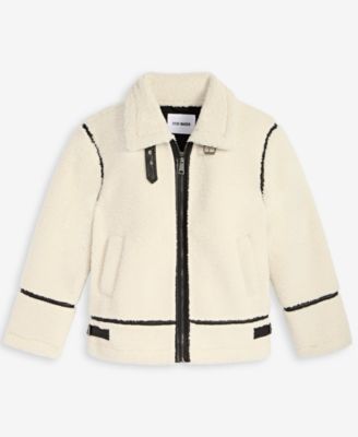 Women's Faux-Sherpa Faux-Leather-Trim Coat