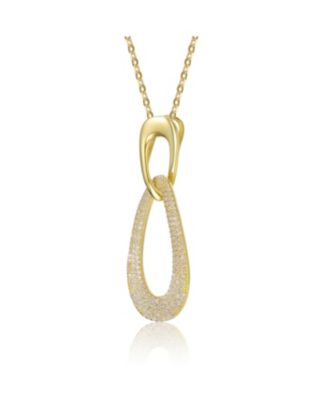 14K Gold Plated Cubic Zirconia Pendant Necklace