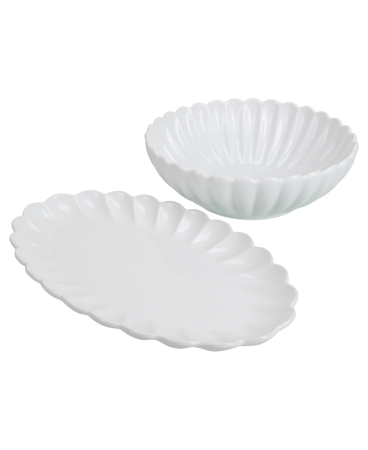 Petal Serving, Set of 2 - White