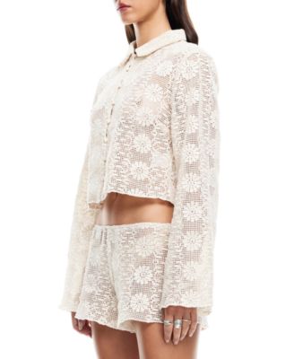 Women's Cotton Lace Babydoll Top