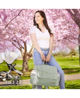 Hannah&Sophia Belle Convertible Diaper Backpack & Messenger Bag in Moonmist Blue