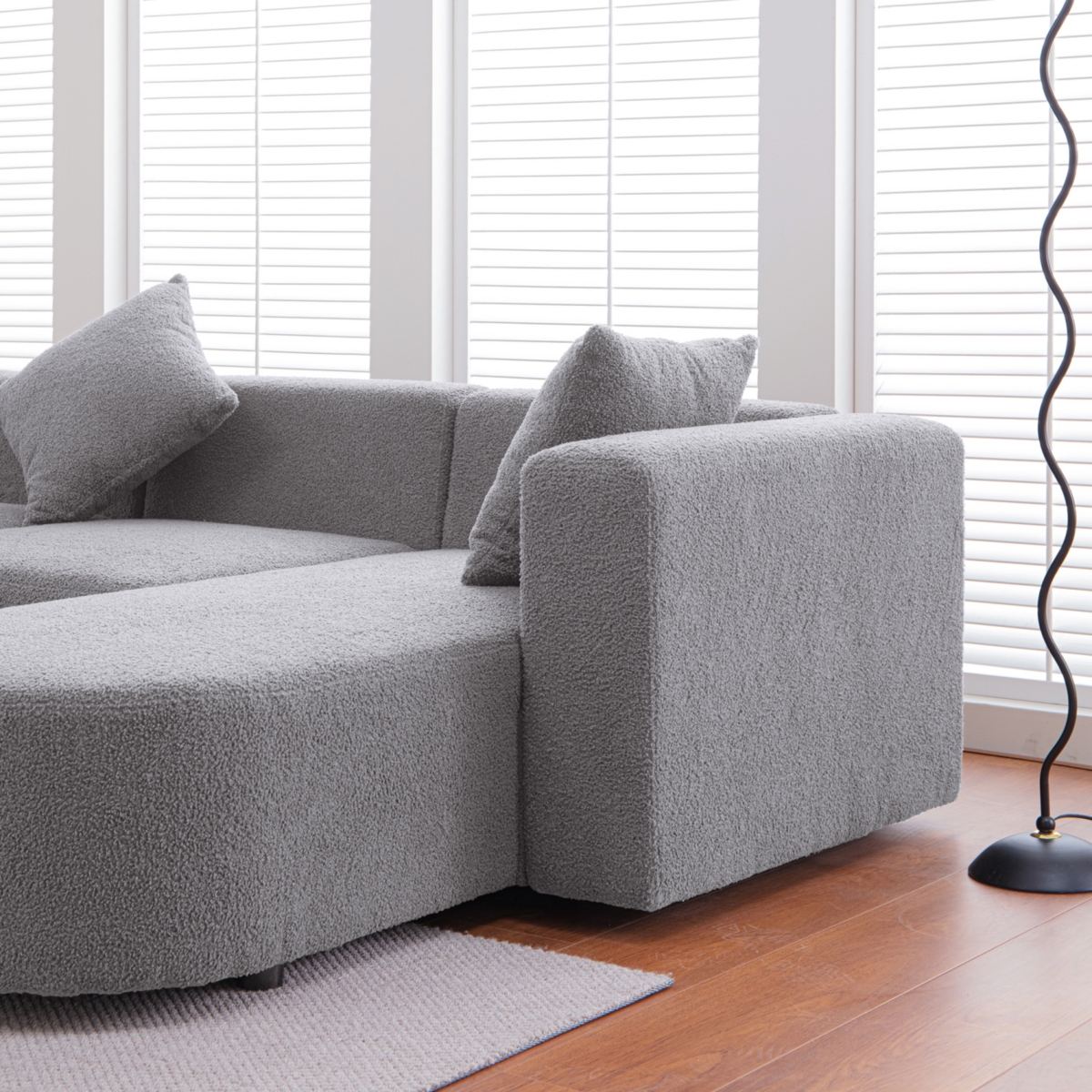 Streamdale Modern L shape boucle Sofa with curved seat (facing right)