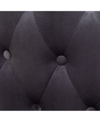 Contemporary Velvet Upholstered Nailhead Trim Accent Chair, Gray