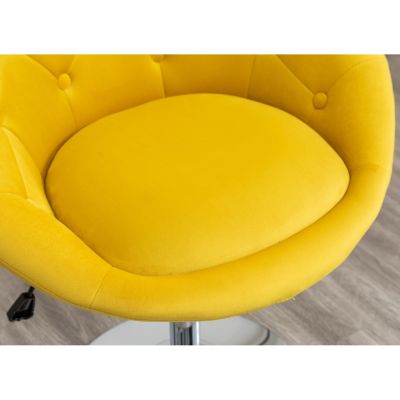 Velvet Upholstered Tufted Back Swivel Accent Chair