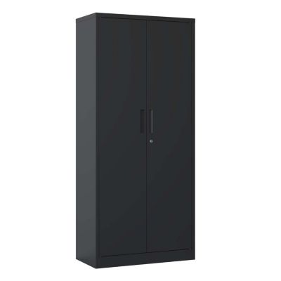 72&amp;#x22; Black Metal Garage Storage Cabinet with 4 Shelves and Doors