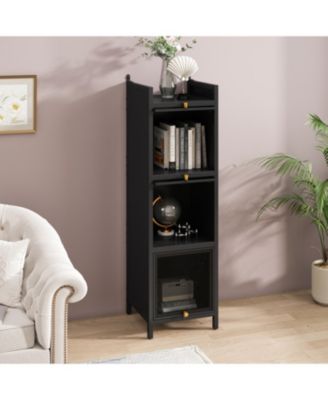 Modern Glass Door Cabinet with Multi-tier Storage (Entryway, Living Room, Bathroom, Dining Room)