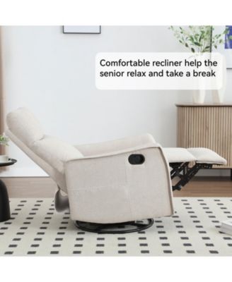 One Pack Swivel in Fabric  Heat Massage Manual Recliner Chair