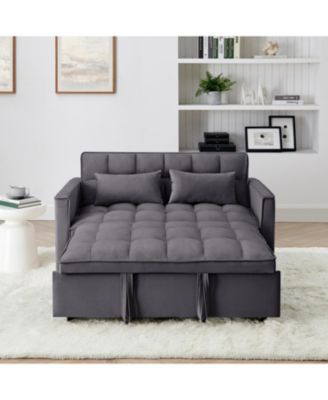 54.33 inch versatile foldable sofa bed in 3 lengths, modern sofa sofa sofa velvet pull-out bed, adjustable back