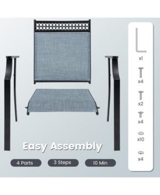 Patio Chairs Set of 2 with All Weather Breathable Fabric