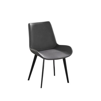 Grey Dining Chair with Black Metal Legs (4-pack)