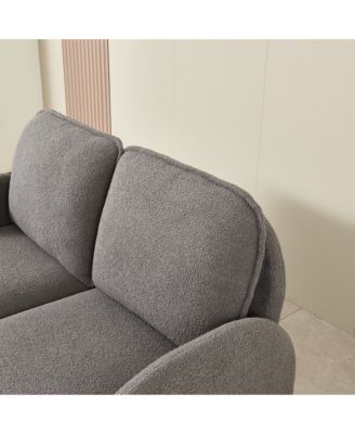 Modern Sherpa Fabric Loveseat Comfort and Style