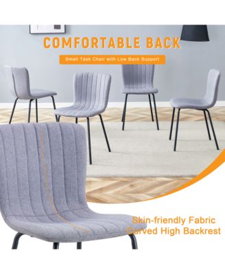 Streamdale Luxury Minimalist Dining Chairs - Set of 4, Black Metal Legs