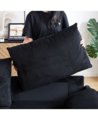 Streamdale 64.5" Fabric Sleeper Sofa – 3-in-1 Pullout Bed with Pillows & Storage Pockets – Convertible Couch