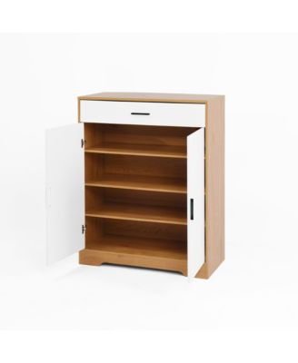 Streamdale Freestanding 4-Tier Shoe Cabinet with Drawer and Adjustable Shelves