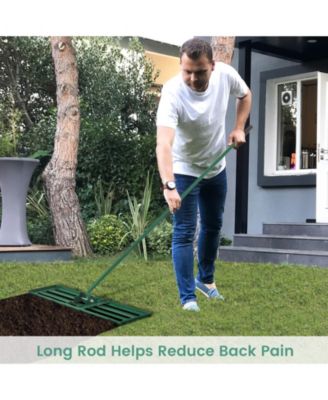 42 x 10 Inch Lawn Leveling Rake with Ergonomic Handle