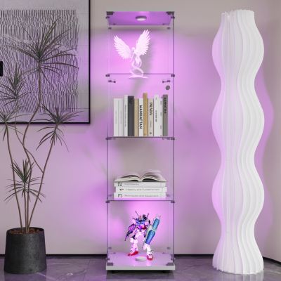 Streamdale LED Display Cabinet, 4 Shelves, White