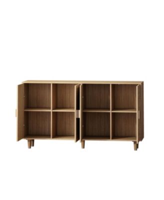 62.20" Elegant and Functional 4-Door Rattan Decorative Storage Cabinet, for Bedroom, Living Room, Office, Easy Assembly(Same SKU:W757133282)