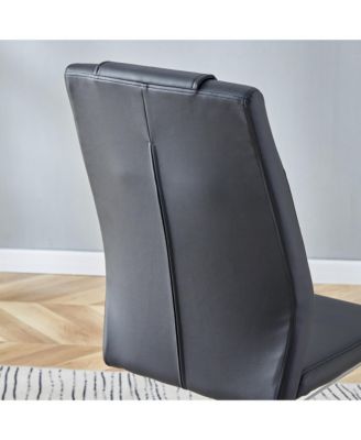 Streamdale Cold Jade Dining Table Set with 6 Black PU Chairs