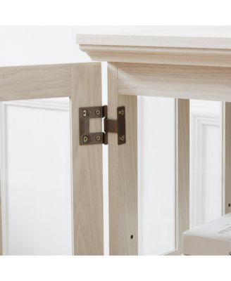 Antique Display Cabinet with Adjustable Shelves and Glass Doors, Vintage Showcase