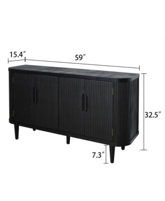 Modern Accent Cabinet with Adjustable Shelves and 4 Doors