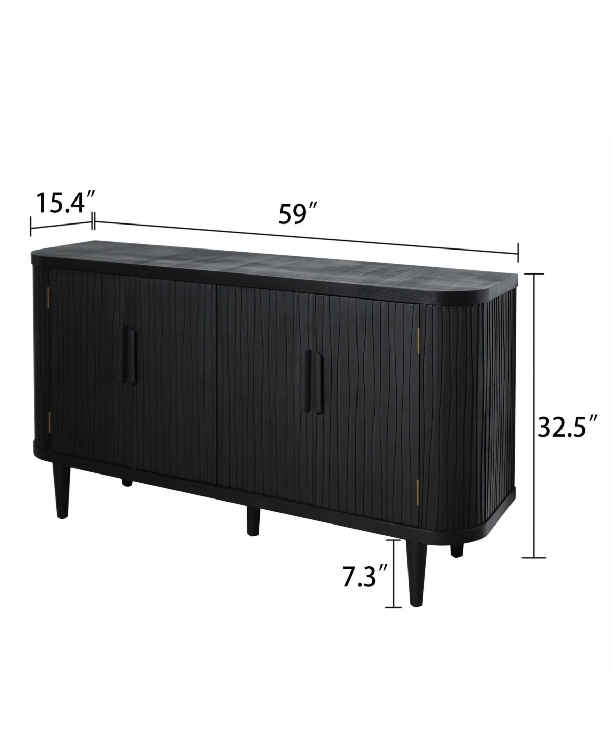 Modern Accent Cabinet with Adjustable Shelves and 4 Doors