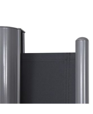 237 x 63 Inch Patio Retractable Double Folding Side Awning Screen Divider