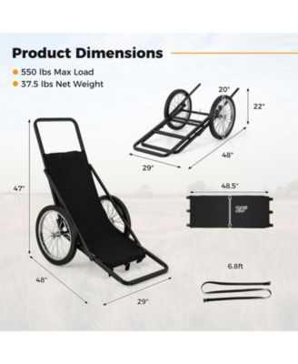 550 LBS Folding Deer Game Cart with Polyester Liner for Hunting