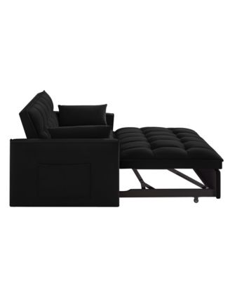 4-in-1 Space-Saving Velvet Loveseat Sofa Bed with Storage