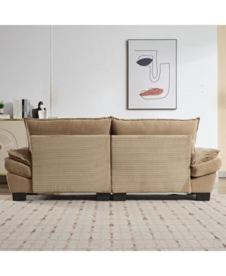 Corduroy Sofa Sleeper Couch with Pillows