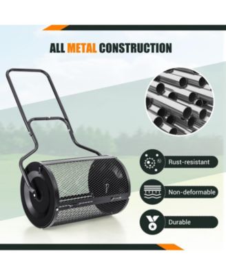 Upgrade Side Latches and U-shape Handle 24-Inch Peat Moss Spreader